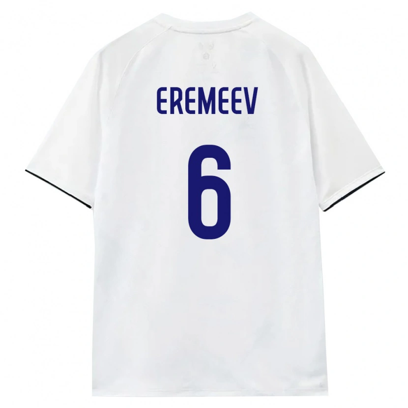 Danxen Niño Camiseta Rusia Ilya Eremeev #6 Blanco Marrón Negro 2ª Equipación 26-28 La Camisa México