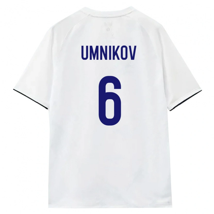Danxen Niño Camiseta Rusia Mikhail Umnikov #6 Blanco Marrón Negro 2ª Equipación 26-28 La Camisa México