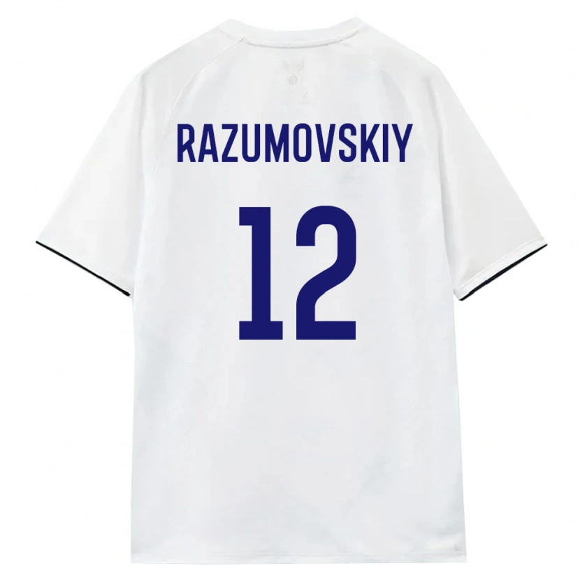 Danxen Niño Camiseta Rusia Timofey Razumovskiy #12 Blanco Marrón Negro 2ª Equipación 26-28 La Camisa México