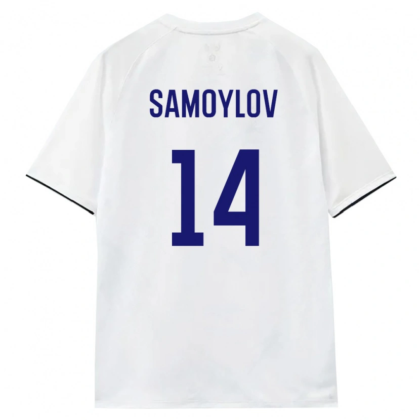Danxen Niño Camiseta Rusia Matvey Samoylov #14 Blanco Marrón Negro 2ª Equipación 26-28 La Camisa México
