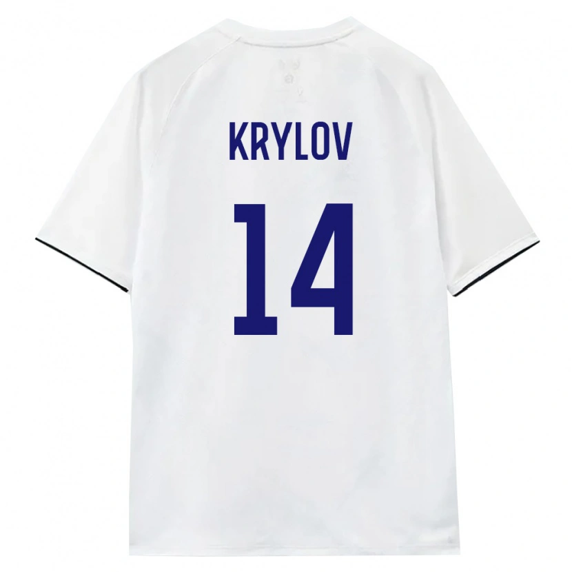Danxen Niño Camiseta Rusia Kirill Krylov #14 Blanco Marrón Negro 2ª Equipación 26-28 La Camisa México