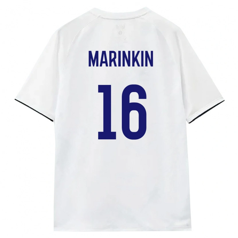 Danxen Niño Camiseta Rusia Timofey Marinkin #16 Blanco Marrón Negro 2ª Equipación 26-28 La Camisa México
