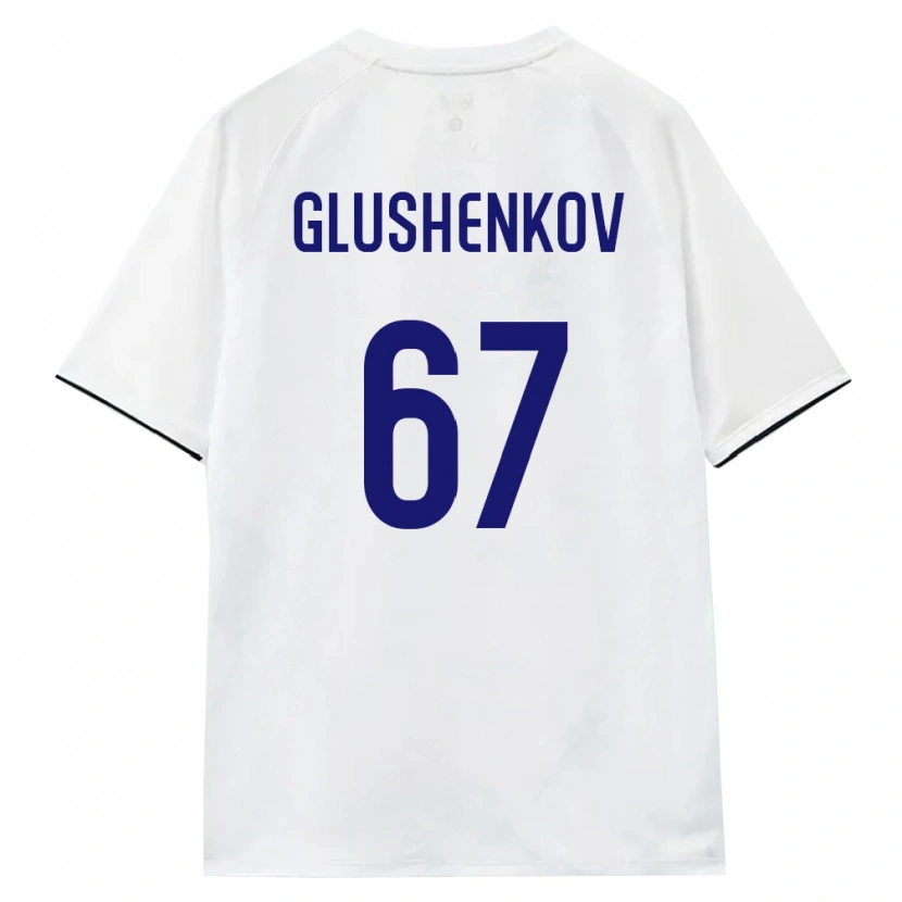 Danxen Niño Camiseta Rusia Maksim Glushenkov #67 Blanco Marrón Negro 2ª Equipación 26-28 La Camisa México