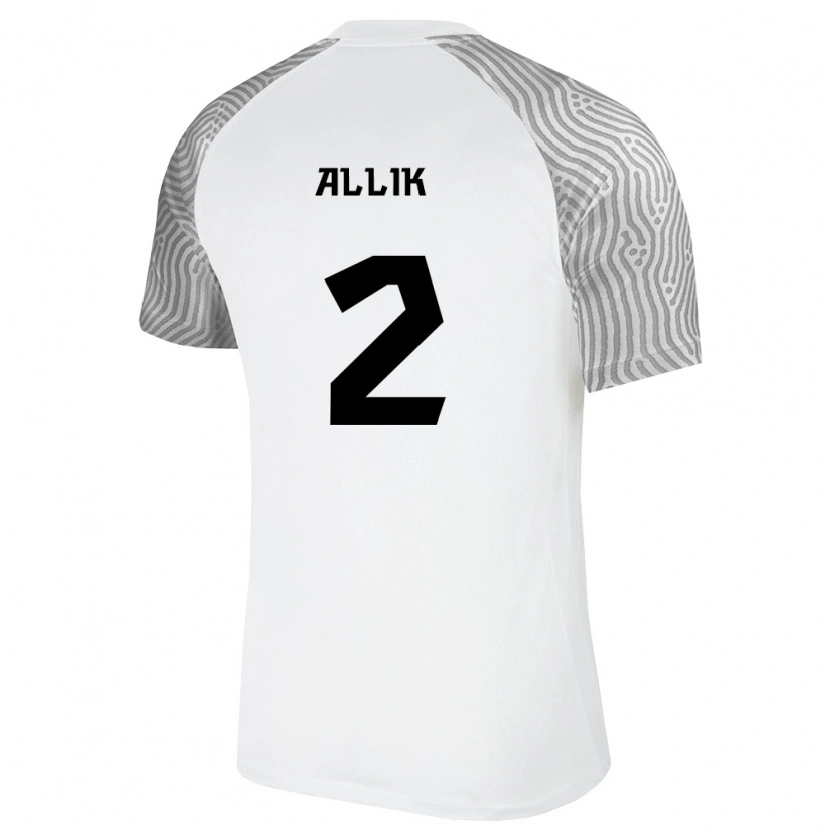 Danxen Niño Camiseta Estonia Arti Allik #2 Blanco Gris 2ª Equipación 26-28 La Camisa México
