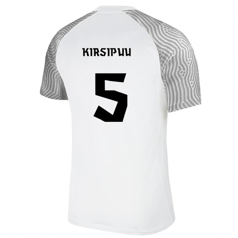 Danxen Niño Camiseta Estonia Samuel Kirsipuu #5 Blanco Gris 2ª Equipación 26-28 La Camisa México