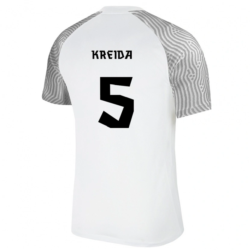 Danxen Niño Camiseta Estonia Vladislav Kreida #5 Blanco Gris 2ª Equipación 26-28 La Camisa México