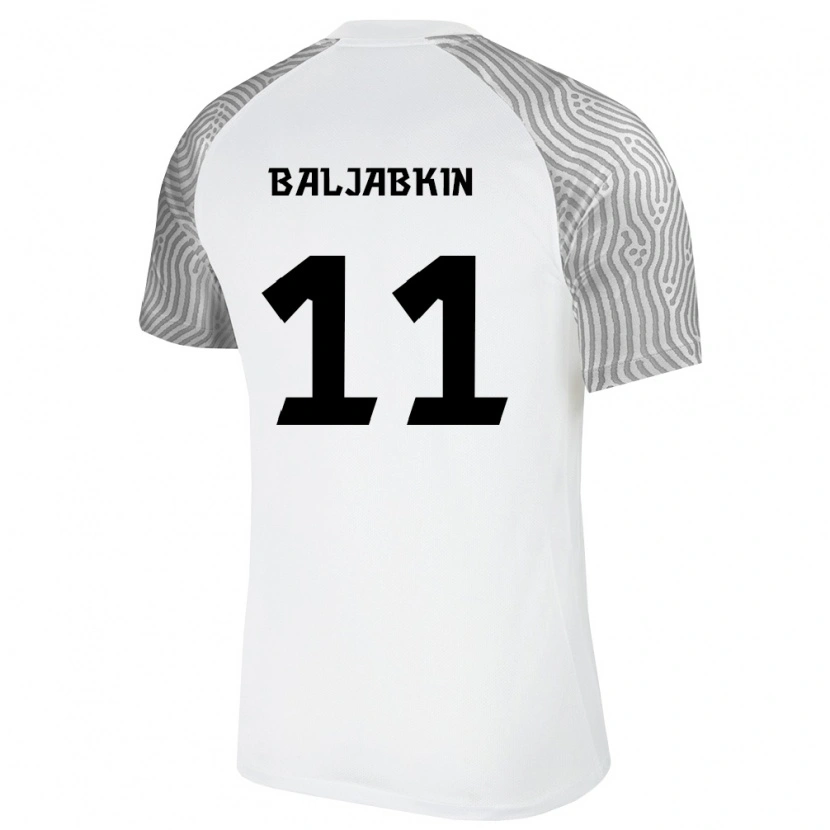 Danxen Niño Camiseta Estonia Nikita Baljabkin #11 Blanco Gris 2ª Equipación 26-28 La Camisa México