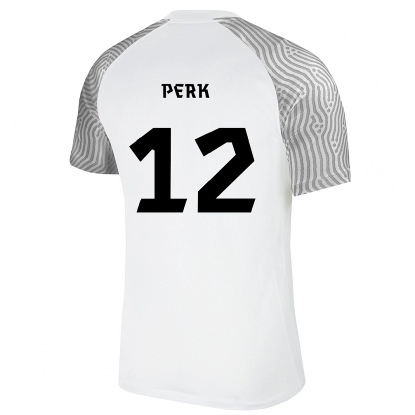 Danxen Niño Camiseta Estonia Henri Perk #12 Blanco Gris 2ª Equipación 26-28 La Camisa México