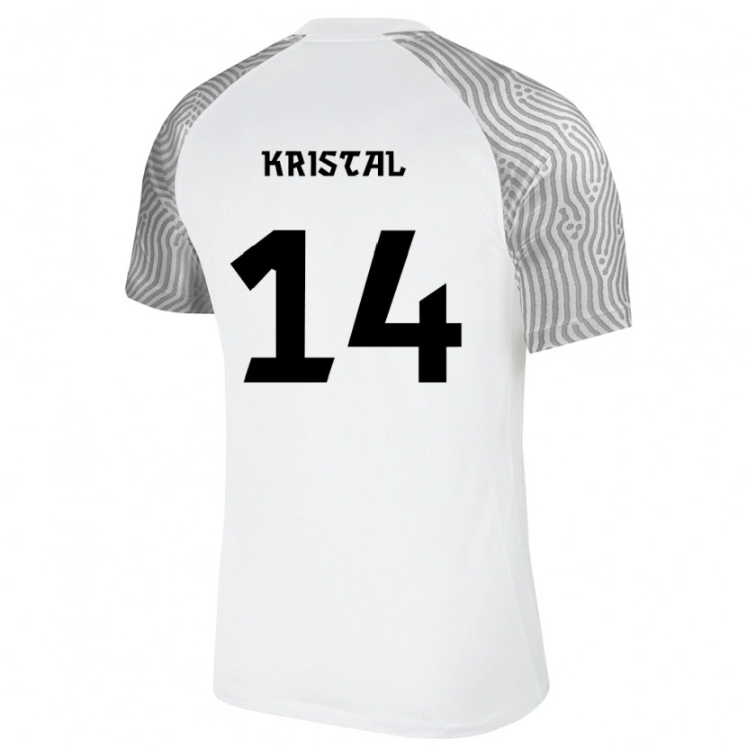Danxen Niño Camiseta Estonia Patrik Kristal #14 Blanco Gris 2ª Equipación 26-28 La Camisa México