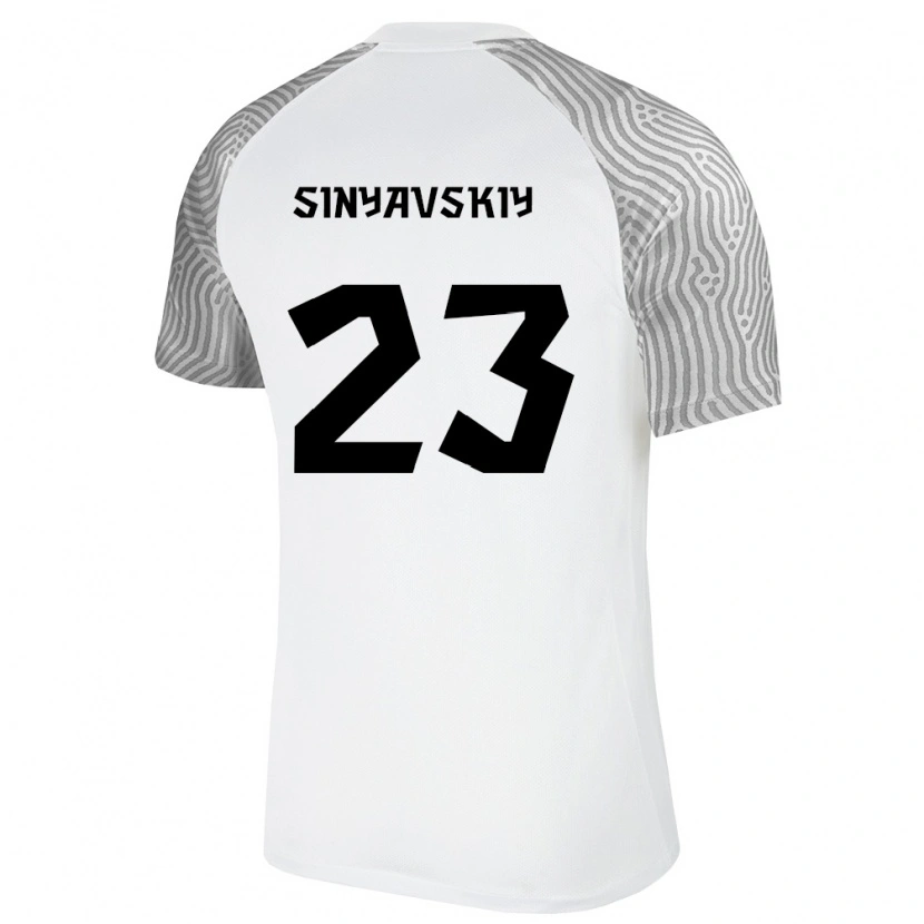 Danxen Niño Camiseta Estonia Vlasiy Sinyavskiy #23 Blanco Gris 2ª Equipación 26-28 La Camisa México