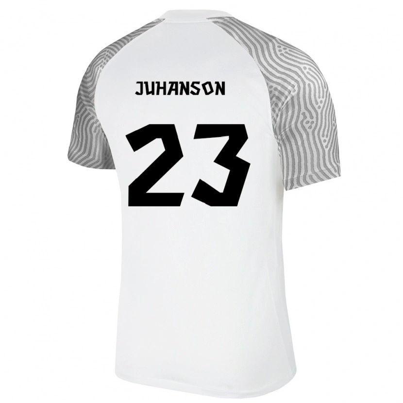 Danxen Niño Camiseta Estonia Roven Juhanson #23 Blanco Gris 2ª Equipación 26-28 La Camisa México