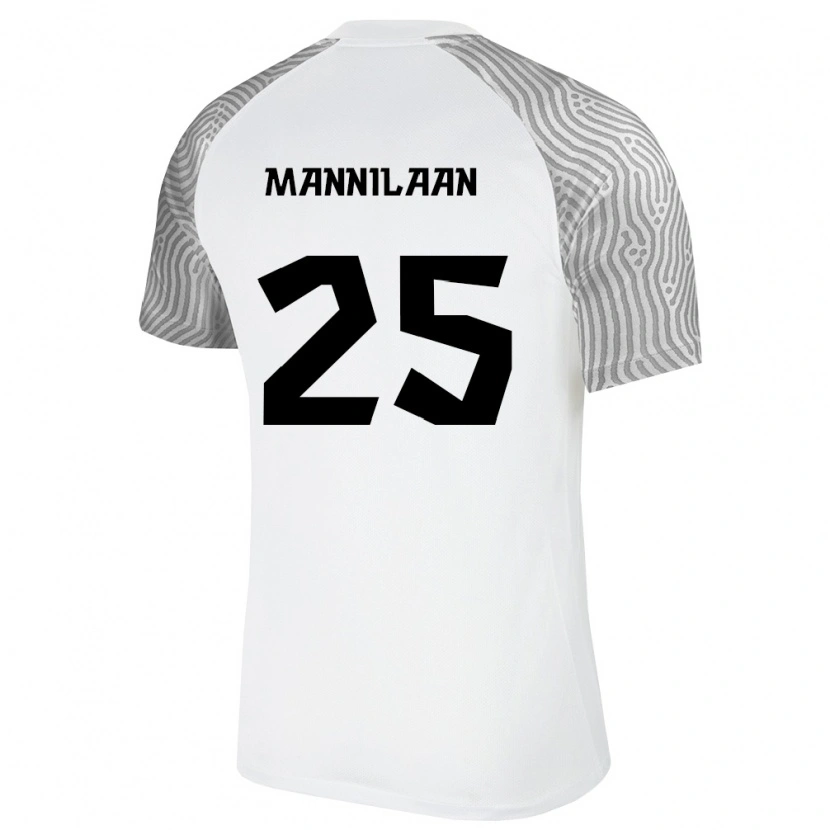 Danxen Niño Camiseta Estonia Mattias Männilaan #25 Blanco Gris 2ª Equipación 26-28 La Camisa México