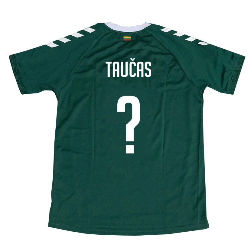 Danxen Niño Camiseta Lituania Dominykas Taučas #0 Verde Oscuro Blanco 2ª Equipación 26-28 La Camisa México