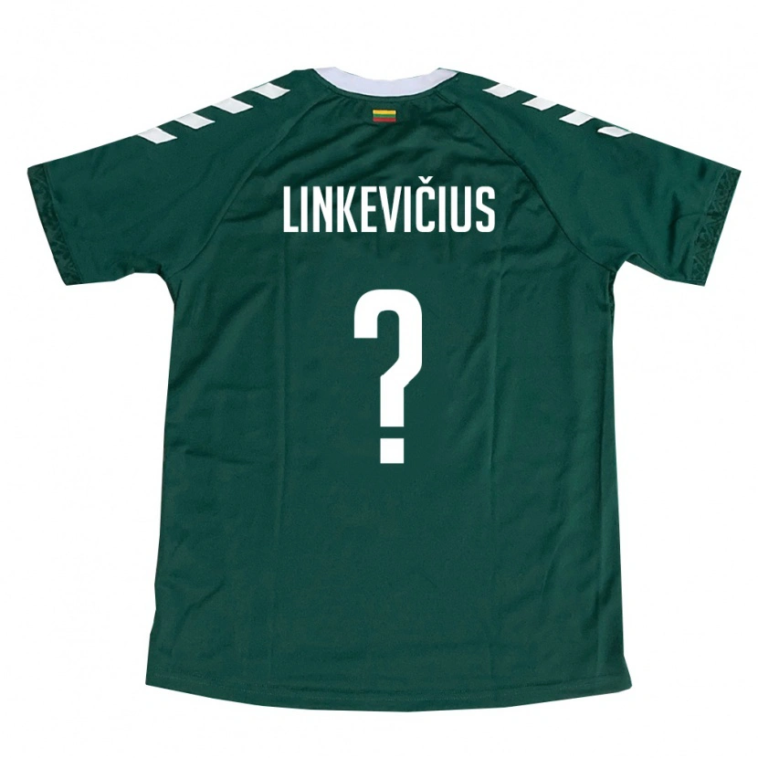 Danxen Niño Camiseta Lituania Paulius Linkevičius #0 Verde Oscuro Blanco 2ª Equipación 26-28 La Camisa México