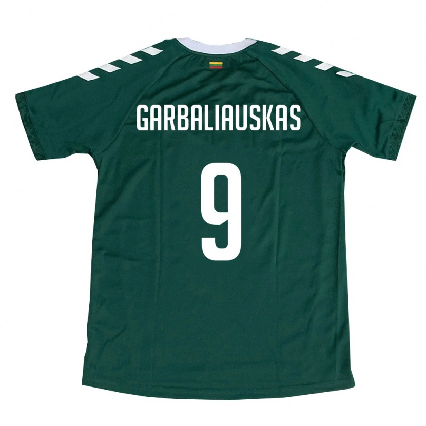 Danxen Niño Camiseta Lituania Nedas Garbaliauskas #9 Verde Oscuro Blanco 2ª Equipación 26-28 La Camisa México