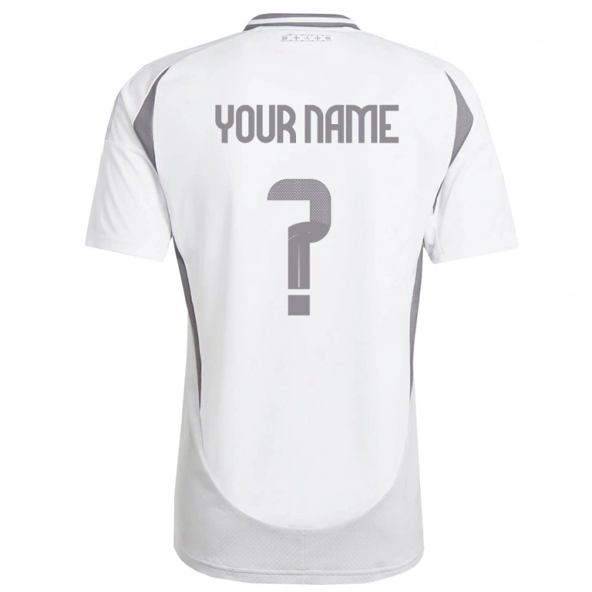 Danxen Niño Camiseta Letonia Su Nombre #0 Blanco Gris Oscuro 2ª Equipación 26-28 La Camisa México