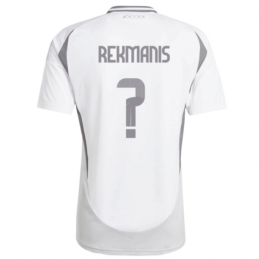 Danxen Niño Camiseta Letonia Kristaps Rekmanis #0 Blanco Gris Oscuro 2ª Equipación 26-28 La Camisa México