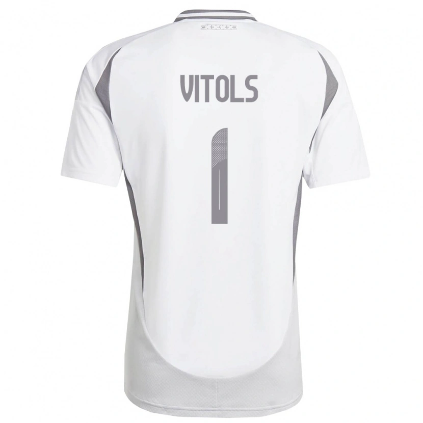 Danxen Niño Camiseta Letonia Rodrigo Vitols #1 Blanco Gris Oscuro 2ª Equipación 26-28 La Camisa México