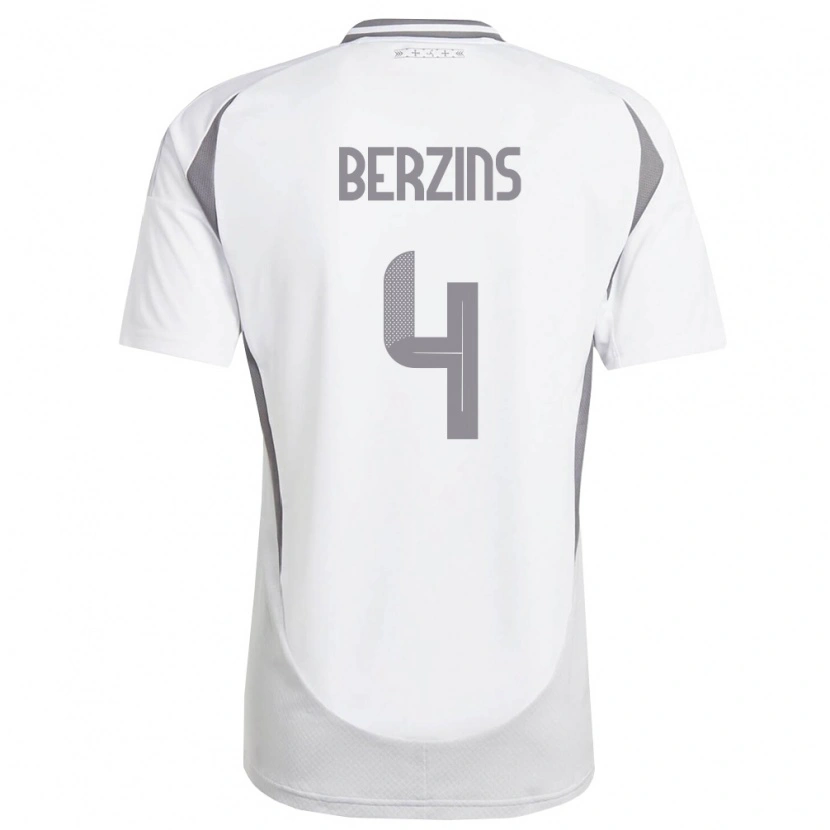 Danxen Niño Camiseta Letonia Lenards Berzins #4 Blanco Gris Oscuro 2ª Equipación 26-28 La Camisa México