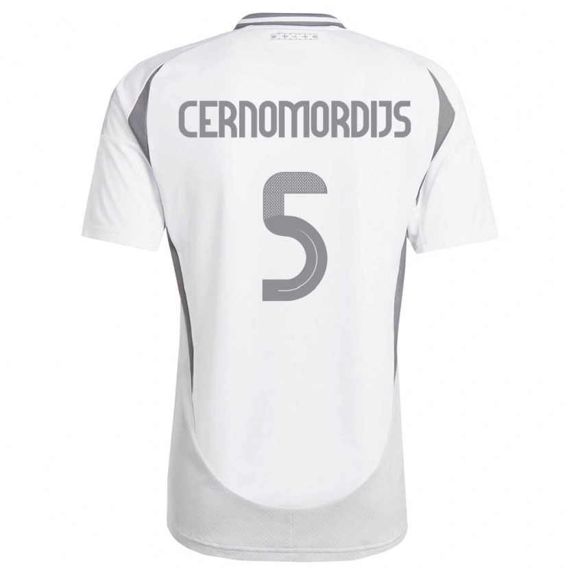 Danxen Niño Camiseta Letonia Antonijs Cernomordijs #5 Blanco Gris Oscuro 2ª Equipación 26-28 La Camisa México