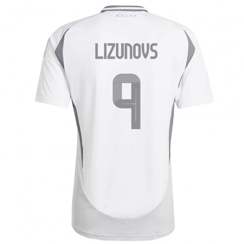Danxen Niño Camiseta Letonia Valerijs Lizunovs #9 Blanco Gris Oscuro 2ª Equipación 26-28 La Camisa México