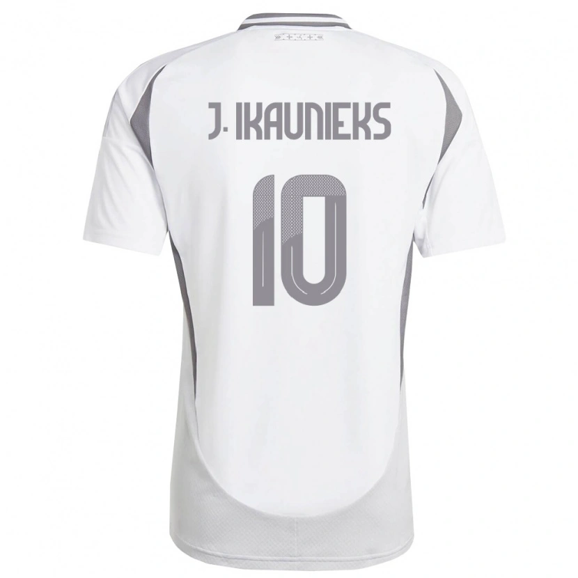 Danxen Niño Camiseta Letonia Janis Ikaunieks #10 Blanco Gris Oscuro 2ª Equipación 26-28 La Camisa México