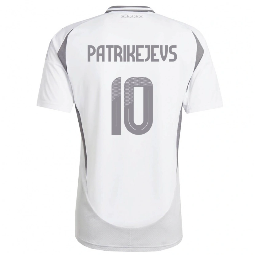 Danxen Niño Camiseta Letonia Ivans Patrikejevs #10 Blanco Gris Oscuro 2ª Equipación 26-28 La Camisa México