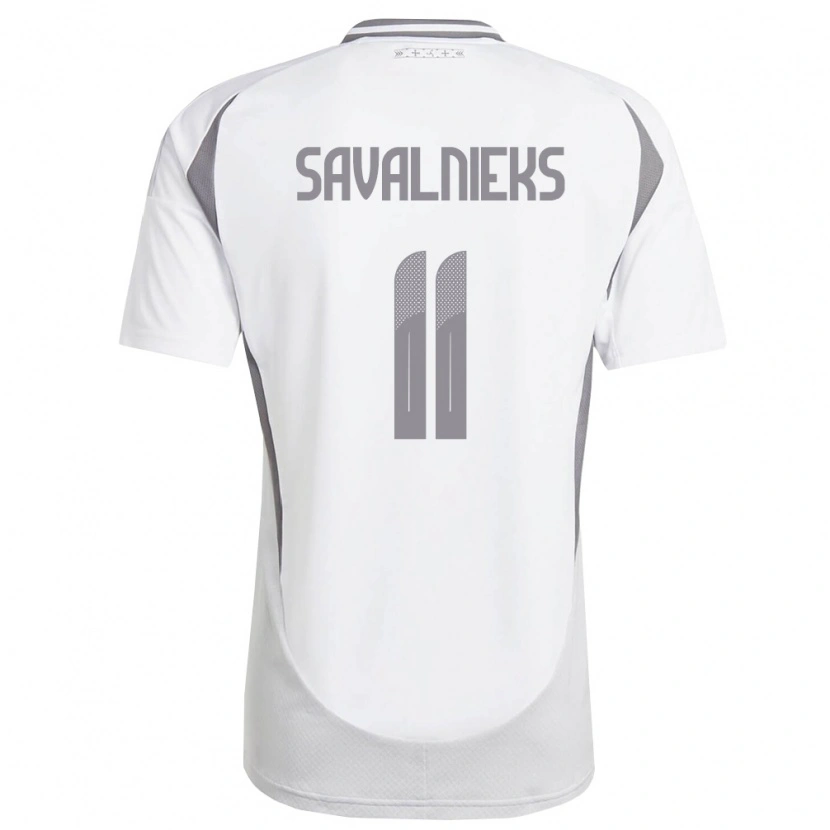 Danxen Niño Camiseta Letonia Roberts Savalnieks #11 Blanco Gris Oscuro 2ª Equipación 26-28 La Camisa México