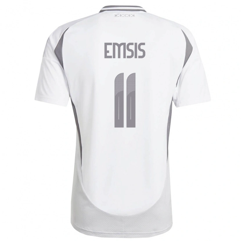 Danxen Niño Camiseta Letonia Eduards Emsis #11 Blanco Gris Oscuro 2ª Equipación 26-28 La Camisa México