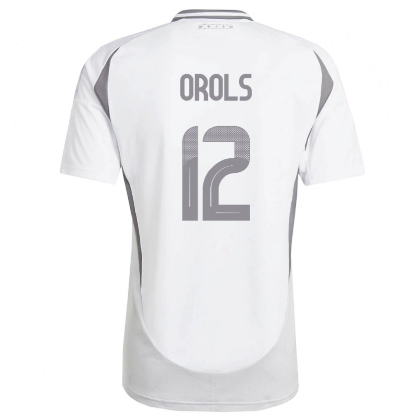 Danxen Niño Camiseta Letonia Frenks Orols #12 Blanco Gris Oscuro 2ª Equipación 26-28 La Camisa México
