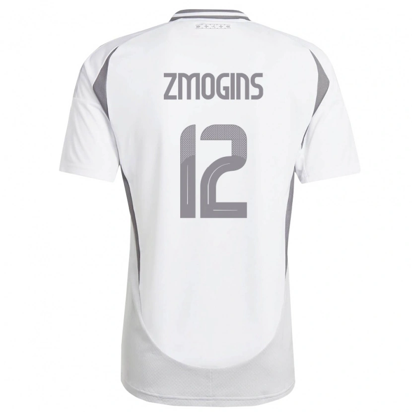 Danxen Niño Camiseta Letonia Reinis Zmogins #12 Blanco Gris Oscuro 2ª Equipación 26-28 La Camisa México