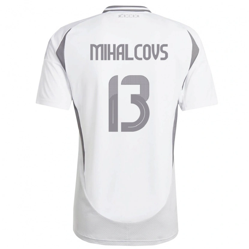 Danxen Niño Camiseta Letonia Glebs Mihalcovs #13 Blanco Gris Oscuro 2ª Equipación 26-28 La Camisa México