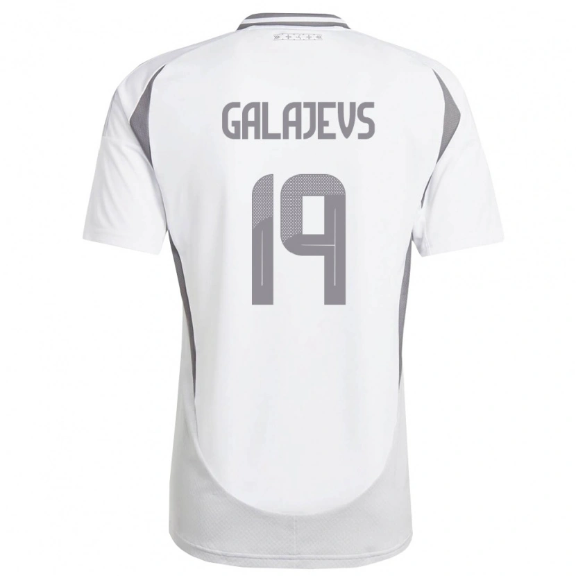 Danxen Niño Camiseta Letonia Marats Galajevs #19 Blanco Gris Oscuro 2ª Equipación 26-28 La Camisa México