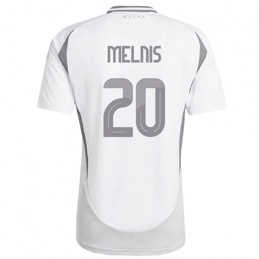 Danxen Niño Camiseta Letonia Bruno Melnis #20 Blanco Gris Oscuro 2ª Equipación 26-28 La Camisa México