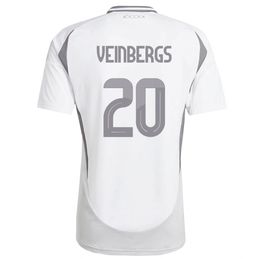 Danxen Niño Camiseta Letonia Nils Veinbergs #20 Blanco Gris Oscuro 2ª Equipación 26-28 La Camisa México