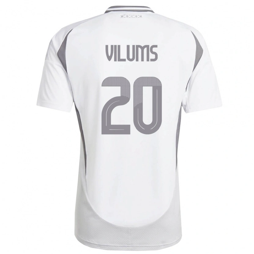 Danxen Niño Camiseta Letonia Mariuss Vilums #20 Blanco Gris Oscuro 2ª Equipación 26-28 La Camisa México