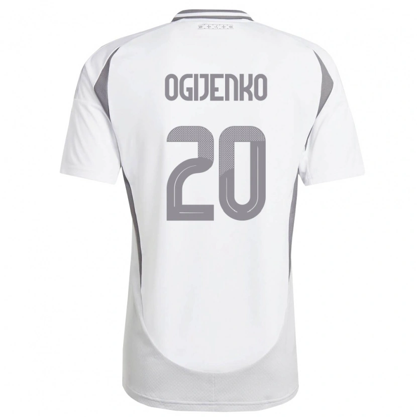 Danxen Niño Camiseta Letonia Nikita Ogijenko #20 Blanco Gris Oscuro 2ª Equipación 26-28 La Camisa México