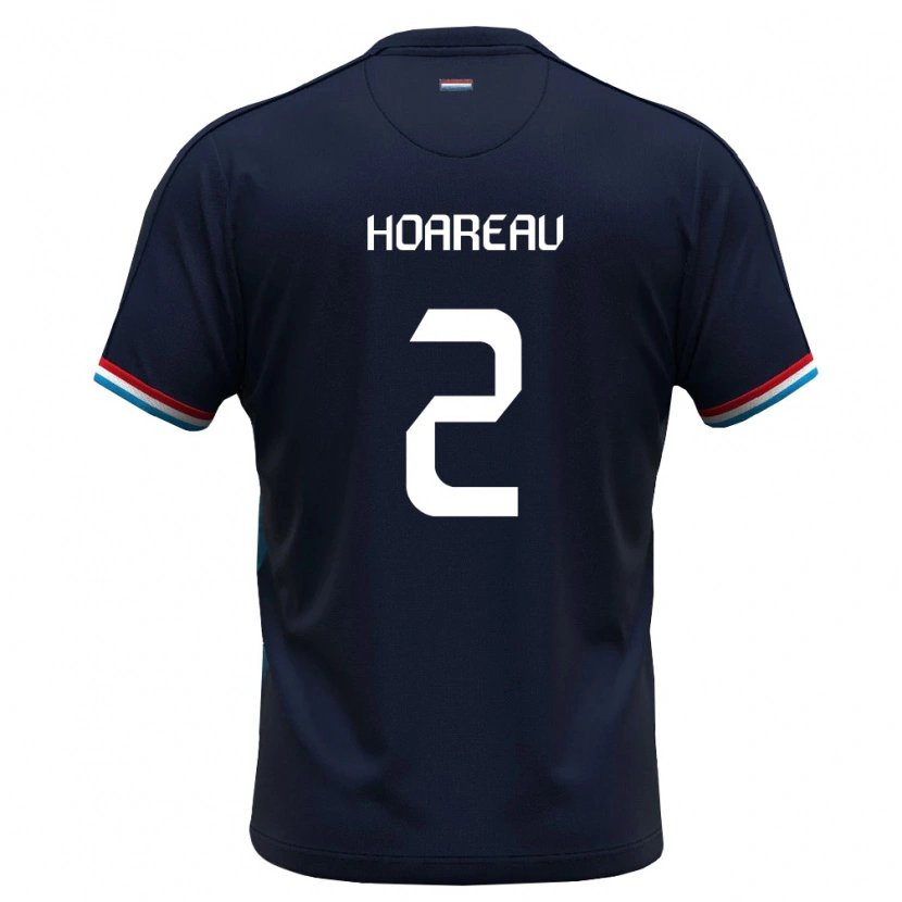 Danxen Niño Camiseta Luxemburgo Nathan Hoareau #2 Azul Real Rojo 2ª Equipación 26-28 La Camisa México