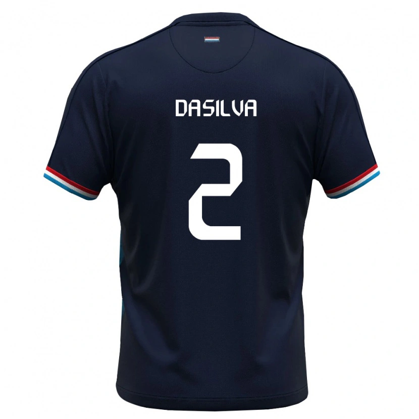 Danxen Niño Camiseta Luxemburgo Aston Da Silva #2 Azul Real Rojo 2ª Equipación 26-28 La Camisa México