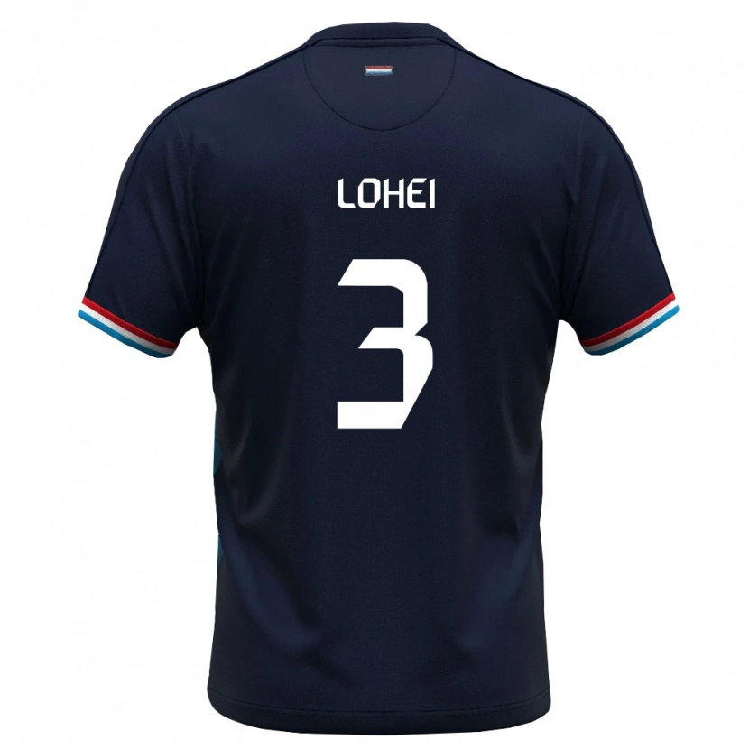 Danxen Niño Camiseta Luxemburgo Fabio Lohei #3 Azul Real Rojo 2ª Equipación 26-28 La Camisa México