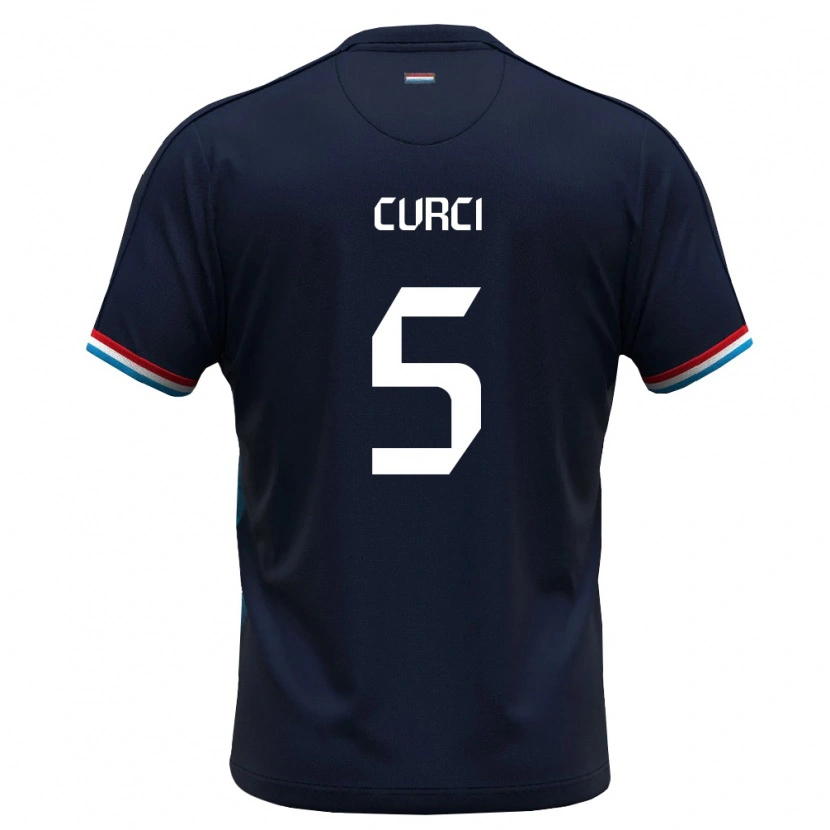 Danxen Niño Camiseta Luxemburgo Alessio Curci #5 Azul Real Rojo 2ª Equipación 26-28 La Camisa México