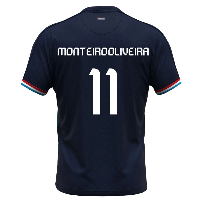 Danxen Niño Camiseta Luxemburgo Diego Monteiro Oliveira #11 Azul Real Rojo 2ª Equipación 26-28 La Camisa México