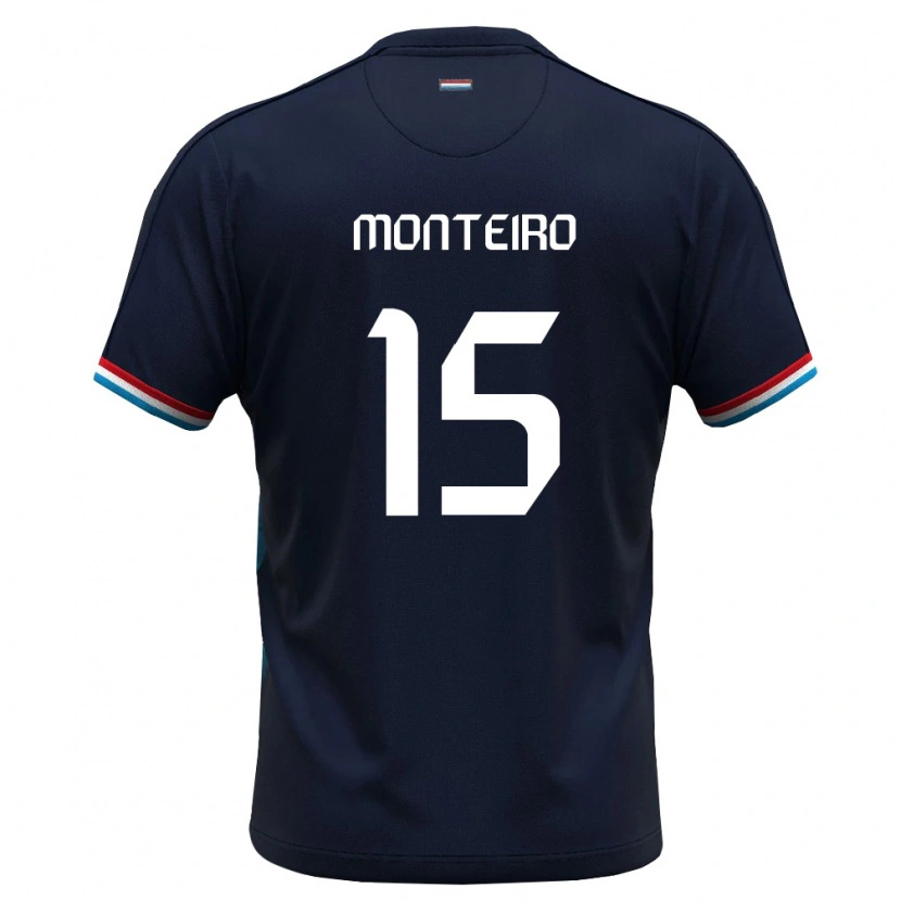 Danxen Niño Camiseta Luxemburgo Diogo Monteiro #15 Azul Real Rojo 2ª Equipación 26-28 La Camisa México