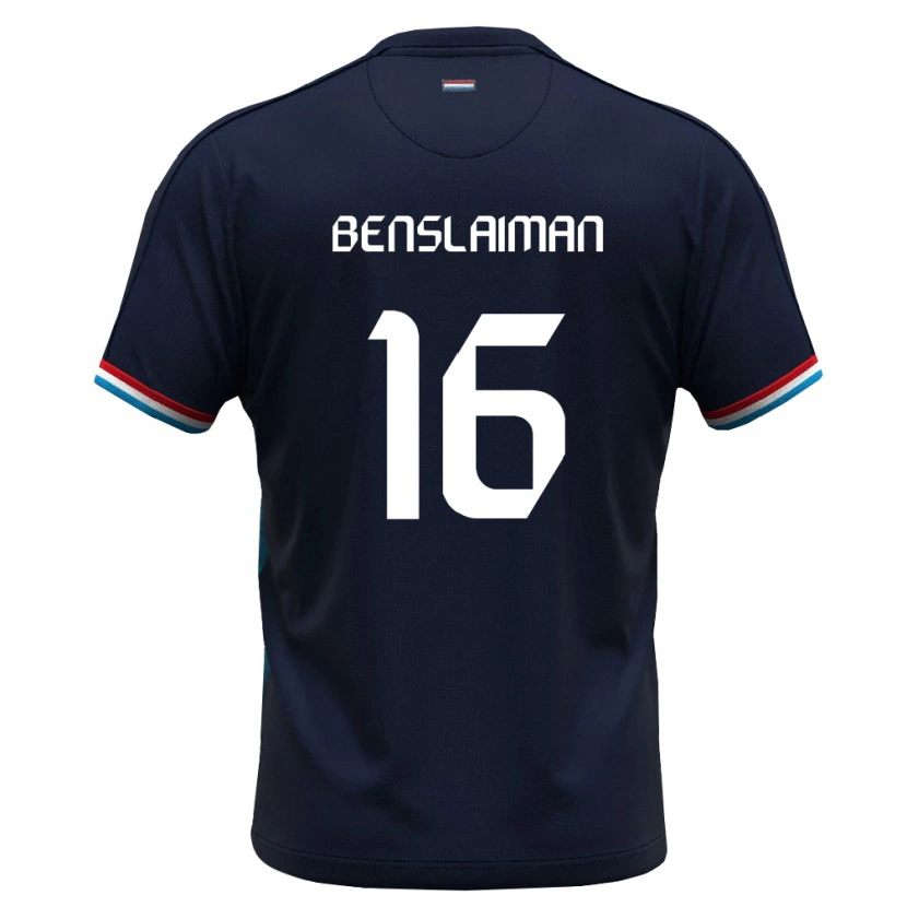 Danxen Niño Camiseta Luxemburgo Mohamed Benslaiman #16 Azul Real Rojo 2ª Equipación 26-28 La Camisa México
