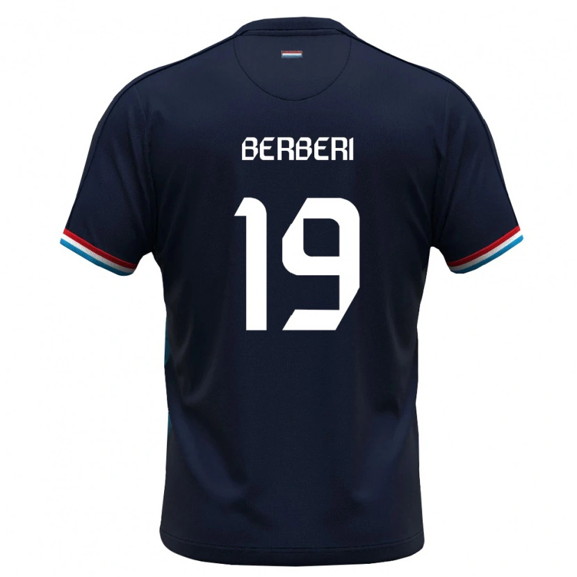 Danxen Niño Camiseta Luxemburgo Rayan Berberi #19 Azul Real Rojo 2ª Equipación 26-28 La Camisa México
