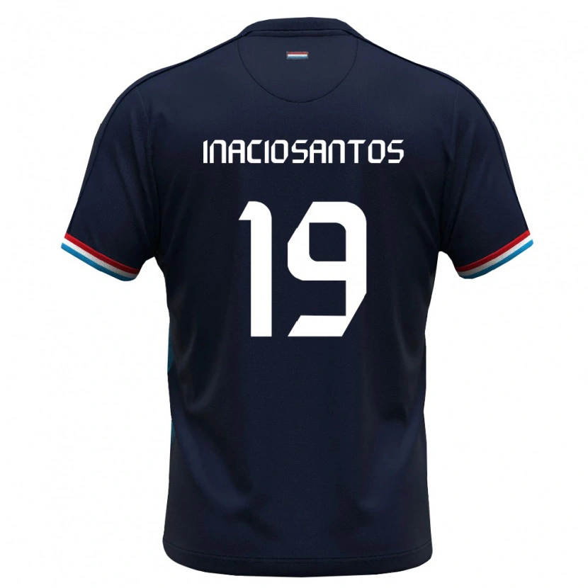 Danxen Niño Camiseta Luxemburgo Santiago Inacio Santos #19 Azul Real Rojo 2ª Equipación 26-28 La Camisa México