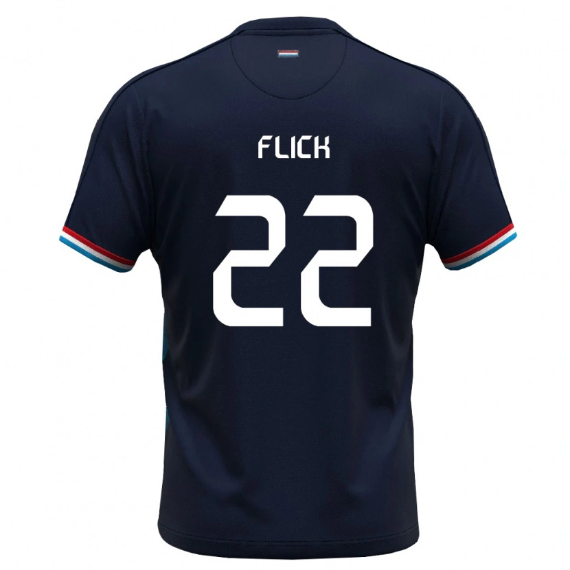 Danxen Niño Camiseta Luxemburgo Tim Flick #22 Azul Real Rojo 2ª Equipación 26-28 La Camisa México