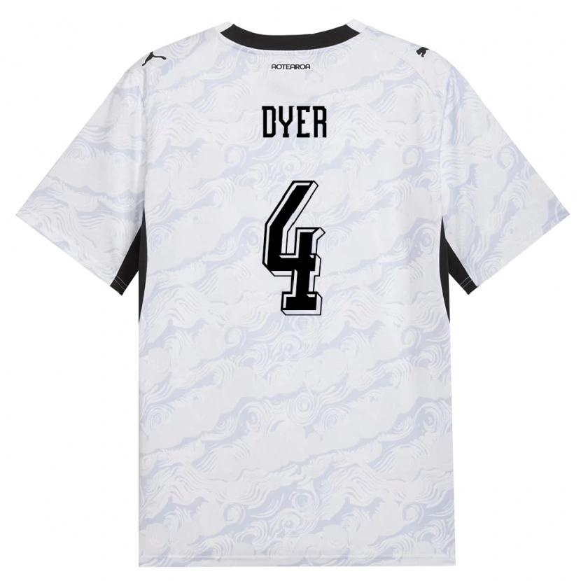 Danxen Niño Camiseta Nueva Zelanda Ethan Dyer #4 Negro Blanco 2ª Equipación 26-28 La Camisa México