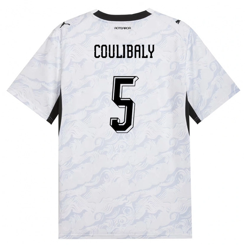 Danxen Niño Camiseta Nueva Zelanda Adama Coulibaly #5 Negro Blanco 2ª Equipación 26-28 La Camisa México