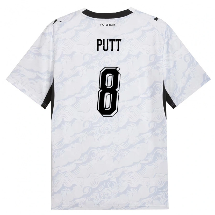 Danxen Niño Camiseta Nueva Zelanda Troy Putt #8 Negro Blanco 2ª Equipación 26-28 La Camisa México